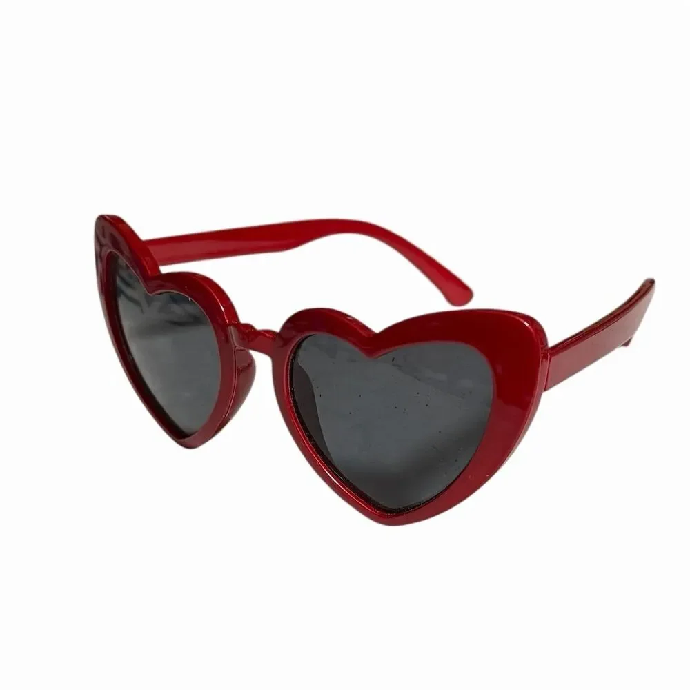 KIDS Red Heart Shaped Retro Cat Eye Sunglasses